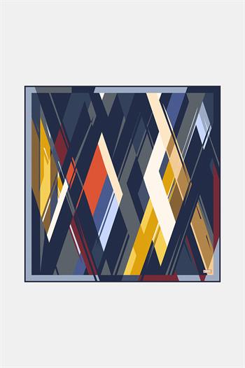 Vakko Twill İpek Eşarp - 3376-44 Lacivert