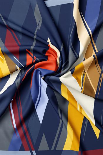 Vakko Twill İpek Eşarp - 3376-44 Lacivert