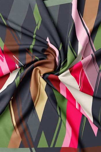 Vakko Twill İpek Eşarp - 3376-45 Yeşil