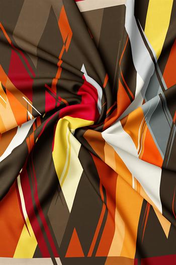 Vakko Twill İpek Eşarp - 3376-46 Turuncu