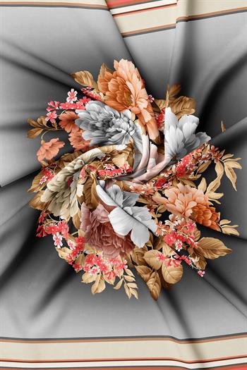 Vakko Twill İpek Eşarp - 3518-39 Kahve