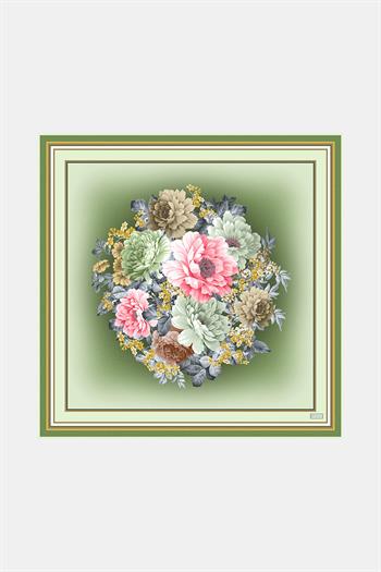 Vakko Twill İpek Eşarp - 3518-41 Yeşil