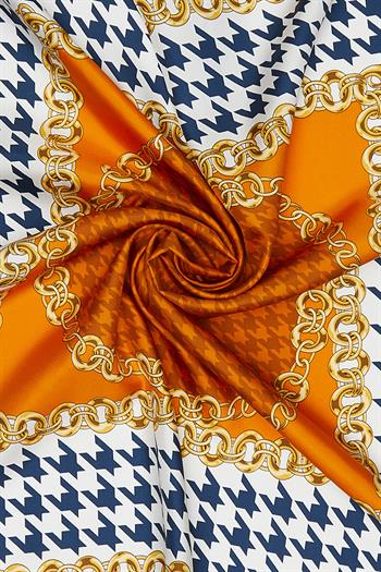 Vakko Twill İpek Eşarp - 36259 - Turuncu