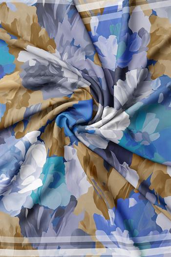 Vakko Twill İpek Eşarp - 3652-58 Mavi