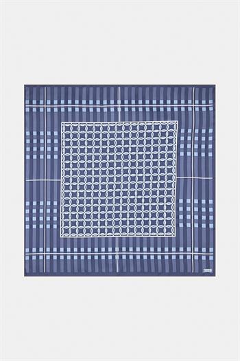 Vakko Twill İpek Eşarp - 40421 - Açık Lacivert