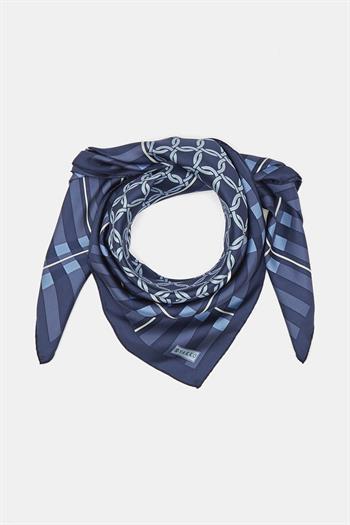 Vakko Twill İpek Eşarp - 40421 - Açık Lacivert