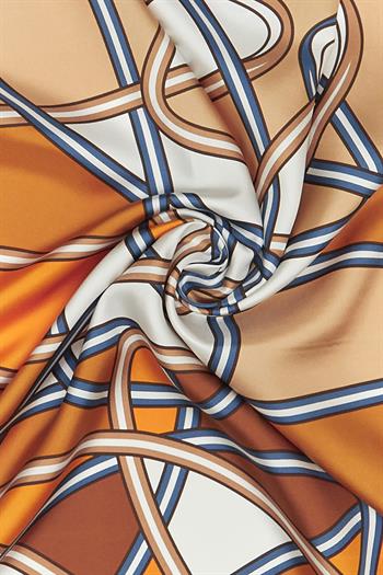 Vakko Twill İpek Eşarp - 40544 - Taba