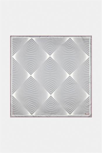 Vakko Twill İpek Eşarp - 40550 - Gümüş