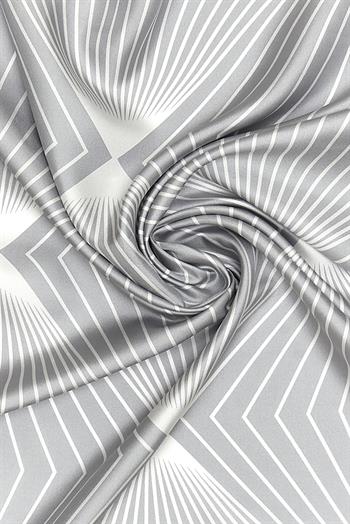 Vakko Twill İpek Eşarp - 40550 - Gümüş