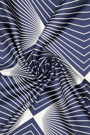 Vakko Twill İpek Eşarp - 40550 - Lacivert Beyaz