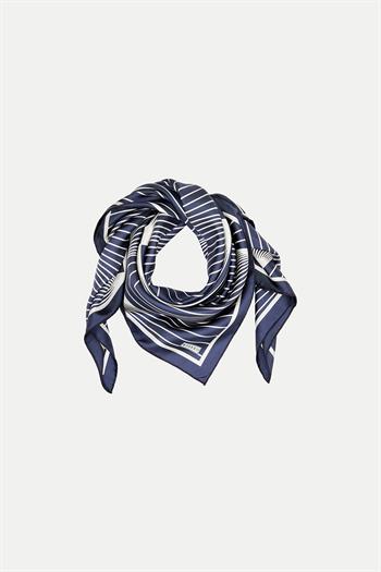 Vakko Twill İpek Eşarp - 40550 - Lacivert Beyaz
