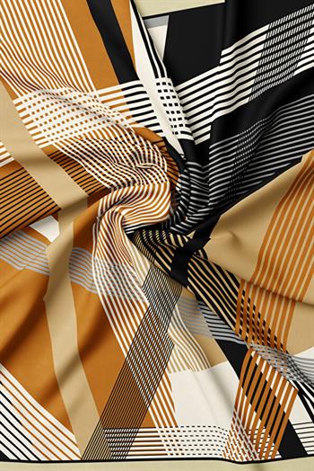 Vakko Twill İpek Eşarp - 40804 - Camel Ekru