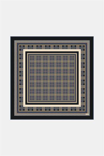 Vakko Twill İpek Eşarp - 40805 - Lacivert Siyah
