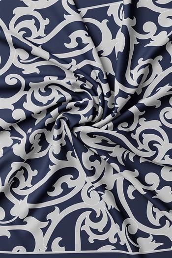 Vakko Twill İpek Eşarp - 41106 - Lacivert