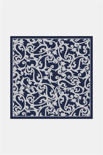 Vakko Twill İpek Eşarp - 41106 - Lacivert