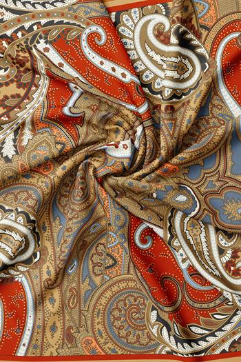 Vakko Twill İpek Eşarp - 4145-61 Bakır