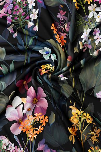 Vakko Twill İpek Eşarp - 4145-86 Siyah Haki