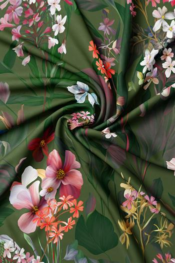 Vakko Twill İpek Eşarp - 4145-88 Zümrüt