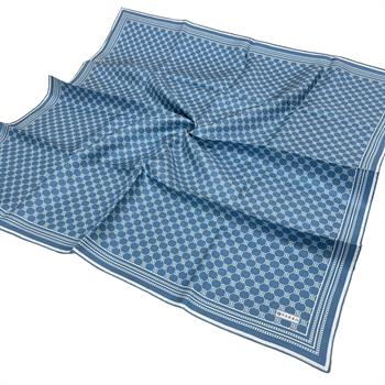 Vakko Twill İpek Eşarp - Özel Seri - Açık Kot Mavi