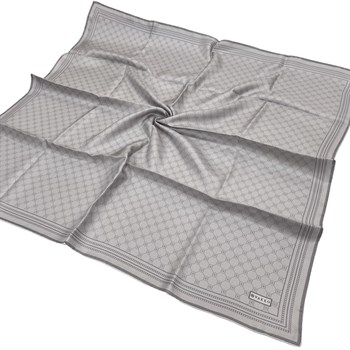 Vakko Twill İpek Eşarp - Özel Seri - Gri