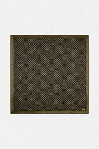 Vakko Twill İpek Eşarp - Özel Seri - Kahve Gold