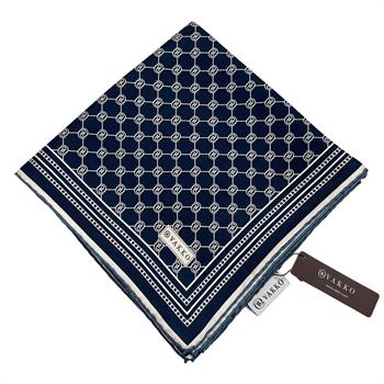 Vakko Twill İpek Eşarp - Özel Seri - Koyu Mavi