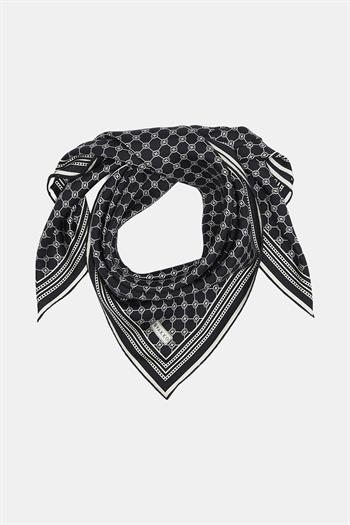 Vakko Twill İpek Eşarp - Özel Seri - Siyah Ekru