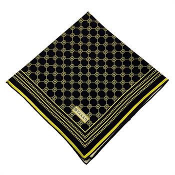 Vakko Twill İpek Eşarp - Özel Seri - Siyah Sarı