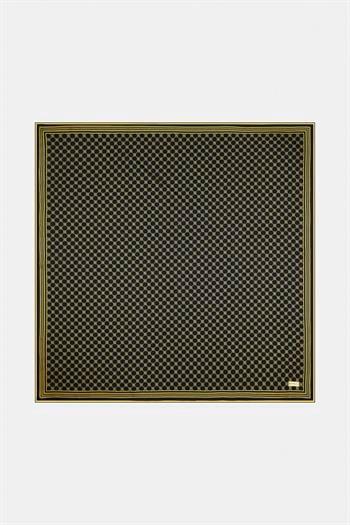 Vakko Twill İpek Eşarp - Özel Seri - Siyah Sarı