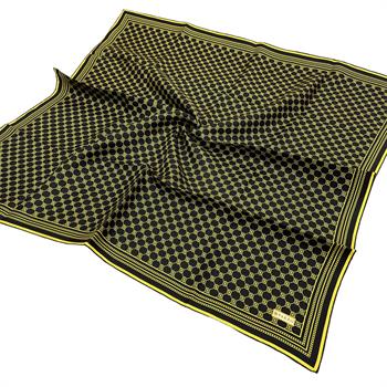 Vakko Twill İpek Eşarp - Özel Seri - Siyah Sarı