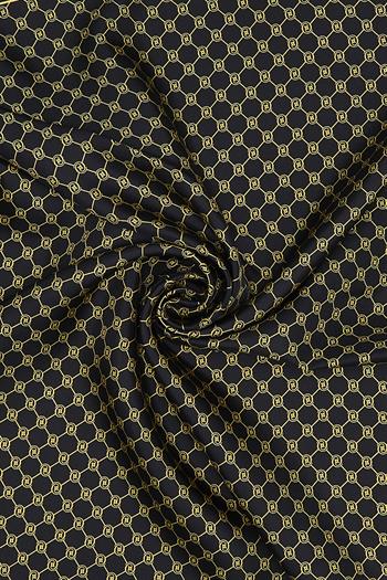 Vakko Twill İpek Eşarp - Özel Seri - Siyah Sarı