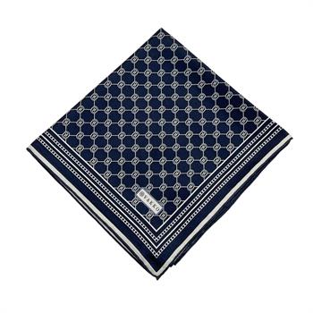 Vakko Twill İpek Eşarp - Özel Seri - Koyu Lacivert