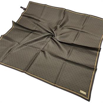 Vakko Twill İpek Eşarp - Yeni Monogram - Acı Kahve