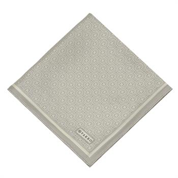 Vakko Twill İpek Eşarp - Yeni Monogram - Açık Taş Krem