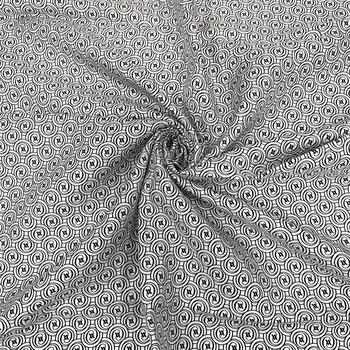 Vakko Twill İpek Eşarp - Yeni Monogram - Beyaz Siyah