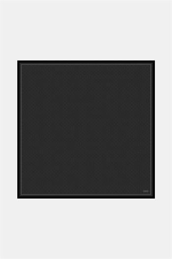 Vakko Twill İpek Eşarp - Yeni Monogram - Füme