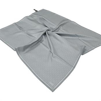 Vakko Twill İpek Eşarp - Yeni Monogram - Gri