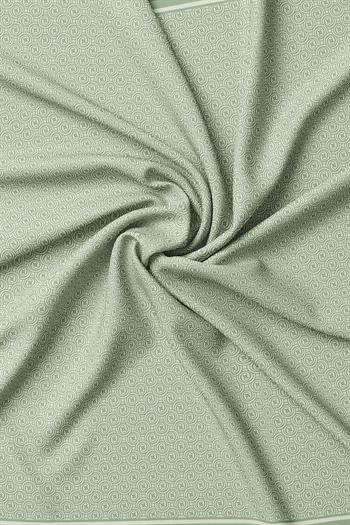 Vakko Twill İpek Eşarp - Yeni Monogram - Keten Yeşili
