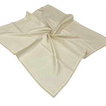 Vakko Twill İpek Eşarp - Yeni Monogram - Krem Sarı
