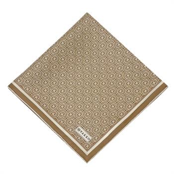 Vakko Twill İpek Eşarp - Yeni Monogram - Karamel