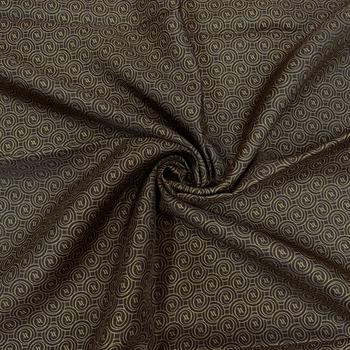 Vakko Twill İpek Eşarp - Yeni Monogram - Kahve Gold