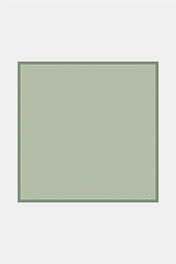 Vakko Twill İpek Eşarp - Yeni Monogram - Keten Yeşili