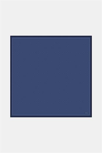 Vakko Twill İpek Eşarp - Yeni Monogram - Lacivert
