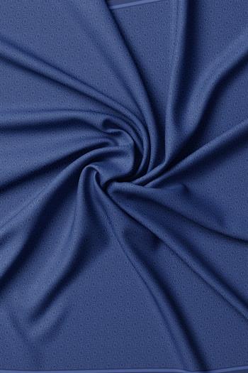 Vakko Twill İpek Eşarp - Yeni Monogram - Lacivert