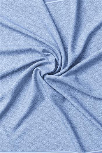Vakko Twill İpek Eşarp - Yeni Monogram - Mavi