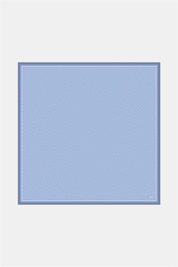 Vakko Twill İpek Eşarp - Yeni Monogram - Mavi