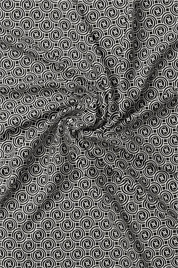 Vakko Twill İpek Şal - Helezon Monogram - Siyah Krem