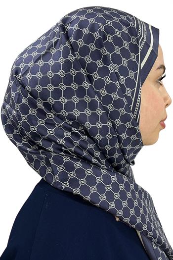 Vakko Twill İpek Şal - Özel Seri - Açık Lacivert