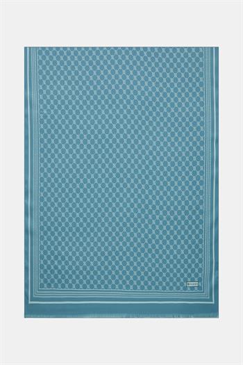 Vakko Twill İpek Şal - Özel Seri - Gök Mavi