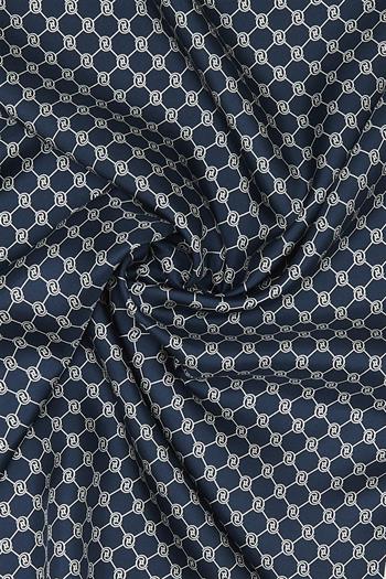 Vakko Twill İpek Şal - Özel Seri - Petrol Mavi